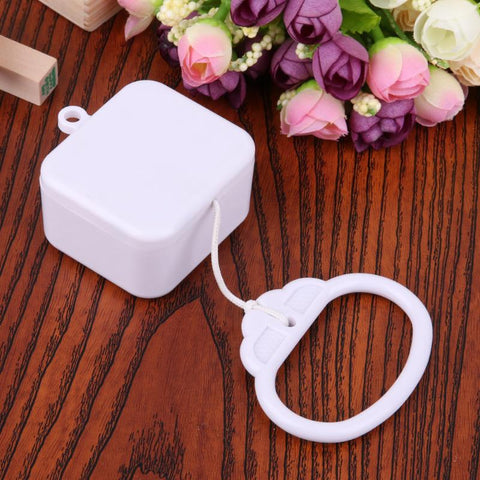 1 pcs Plastic Pull String Clockwork Cord Music Box White Baby Infant Pull Ring Music Box Kids Bed Bell Rattle Toy  Birthday Gift