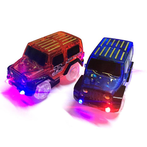 LED Light up Electric Mini Race Car Truck Magic Track Kids Toy Kids Children Birthday Xmas Gifts Boy Play Magic Together Track