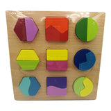 Baby Toys 20cm Montessori Wooden Colorful Geometry Shape Cognition Puzzle Board Toys For Kids Early Learning Education 3D Puzzle