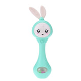 Musical Flashing Baby Rattles Teether Rattle Toy Hand Bells Cute Rabbit Hand Bells Newborn Infant Early Educational Toys 0-12M