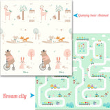 200*180*1cm Reversible Baby Play Mat Double-Sided Crawling Mat Foldable Waterproof Portable Soft Floor Toddlers Infants Carpet